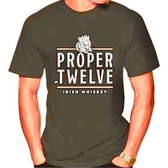 Proper Twelve 12 Irish Whiskey Fan T Shirt • Green • Unisex Medium - Picture 1 of 8